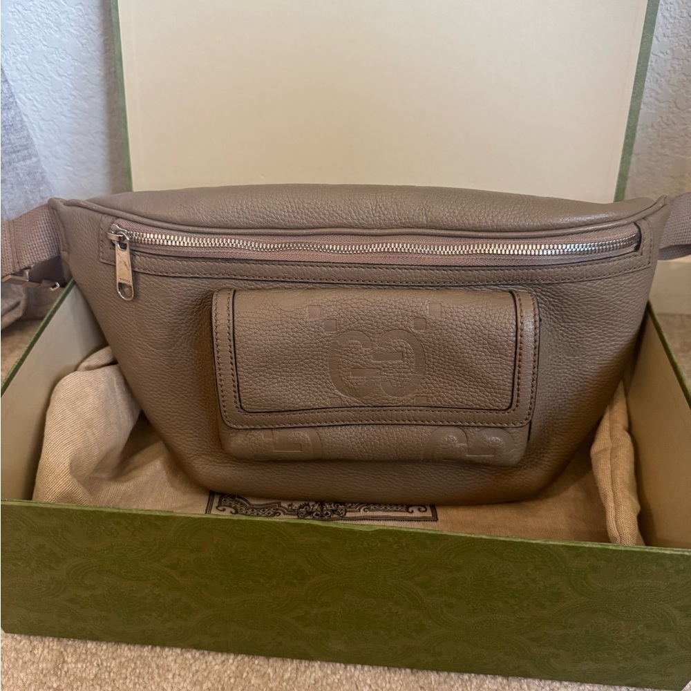 Gucci Tan Leather Belt Bag with Adjustable Strap